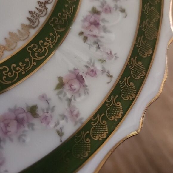 Antique Wheelock ? Limoges ?Hand Painted Porcelain 7.5” Plate Gold Rim - Picture 4 of 10